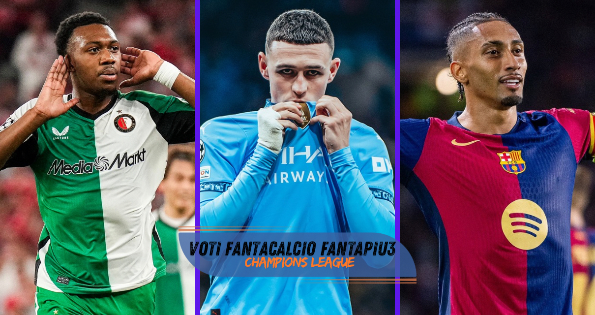 Voti fantacalcio Mercoledì Champions League