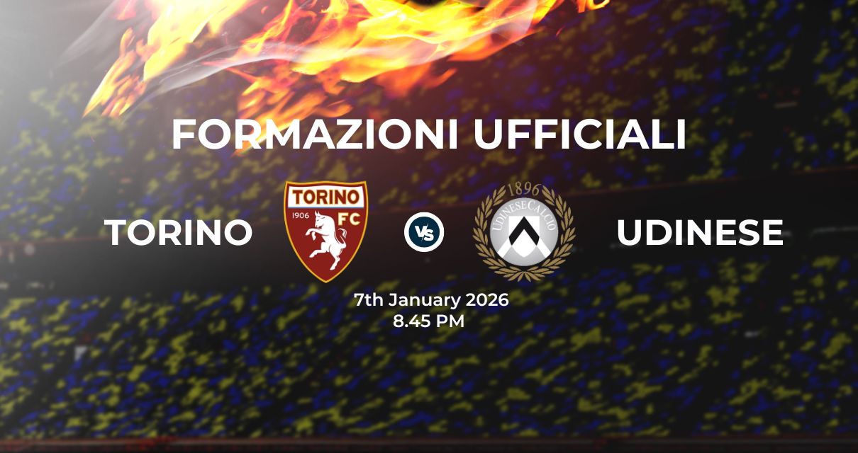 Torino Udinese, le formazioni ufficiali 