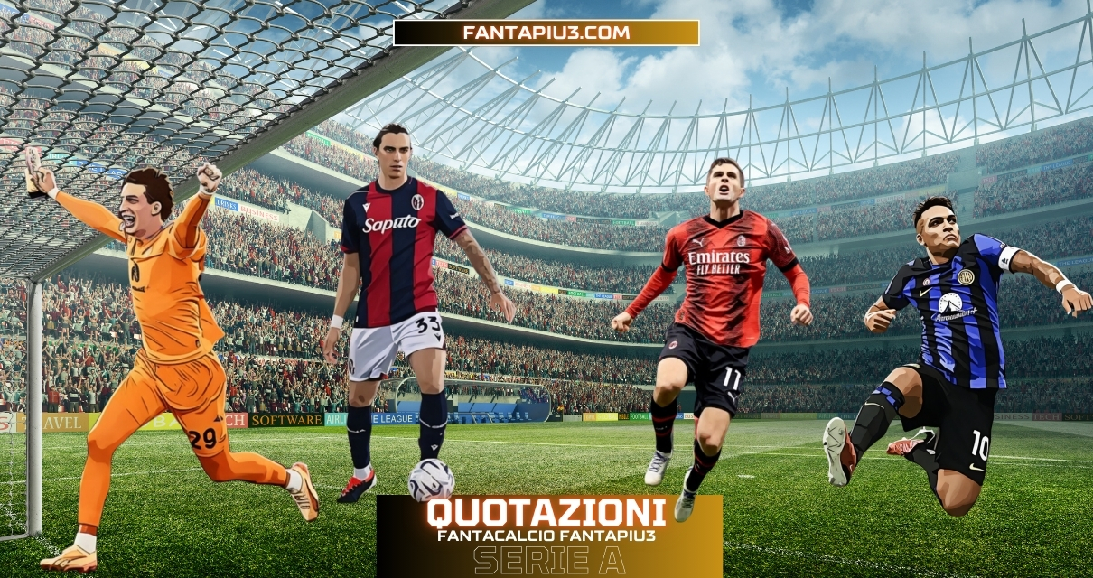 Serie A, le quotazioni fantacalcio Fantapiu3 per la stagione 2024-25