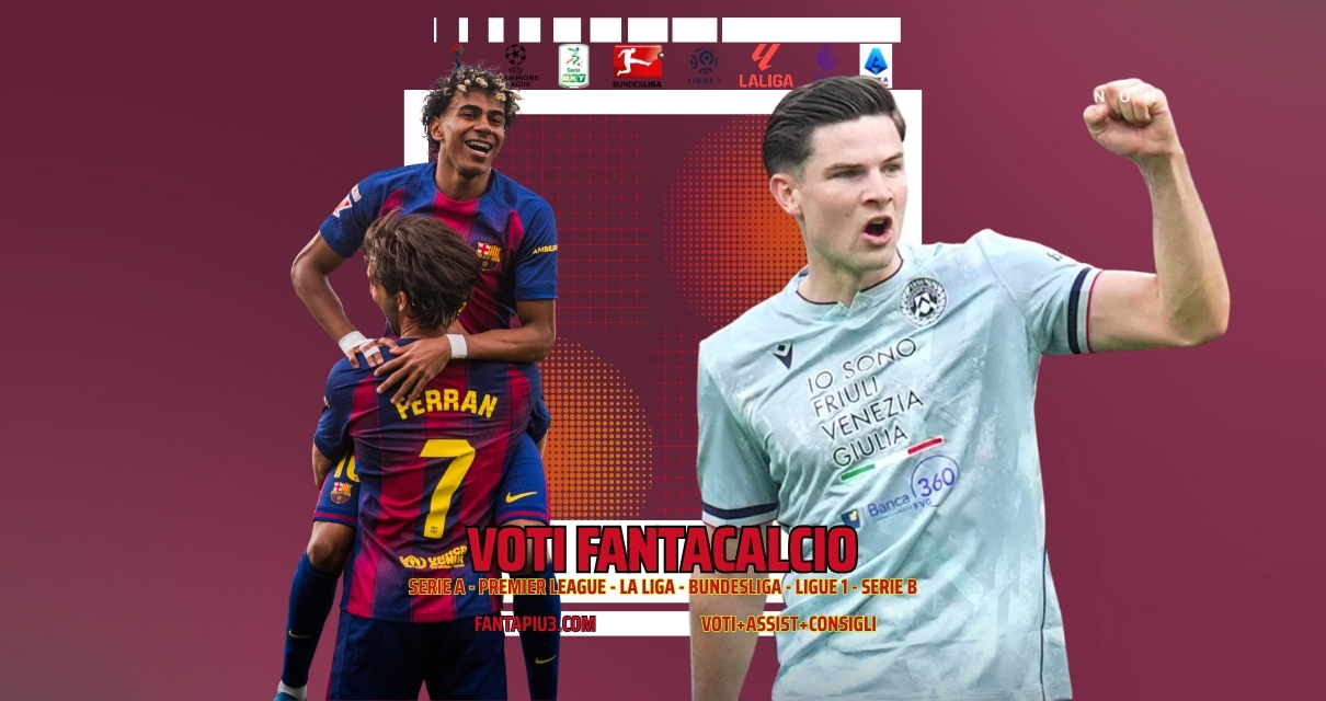 Voti Fantacalcio Fantapiu3 Serie A, Premier League, La Liga, Bundesliga, Ligue 1 e Serie B