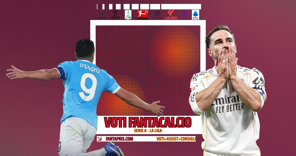 Voti Fantacalcio Fantapiu3 del sabato di Serie A e La Liga