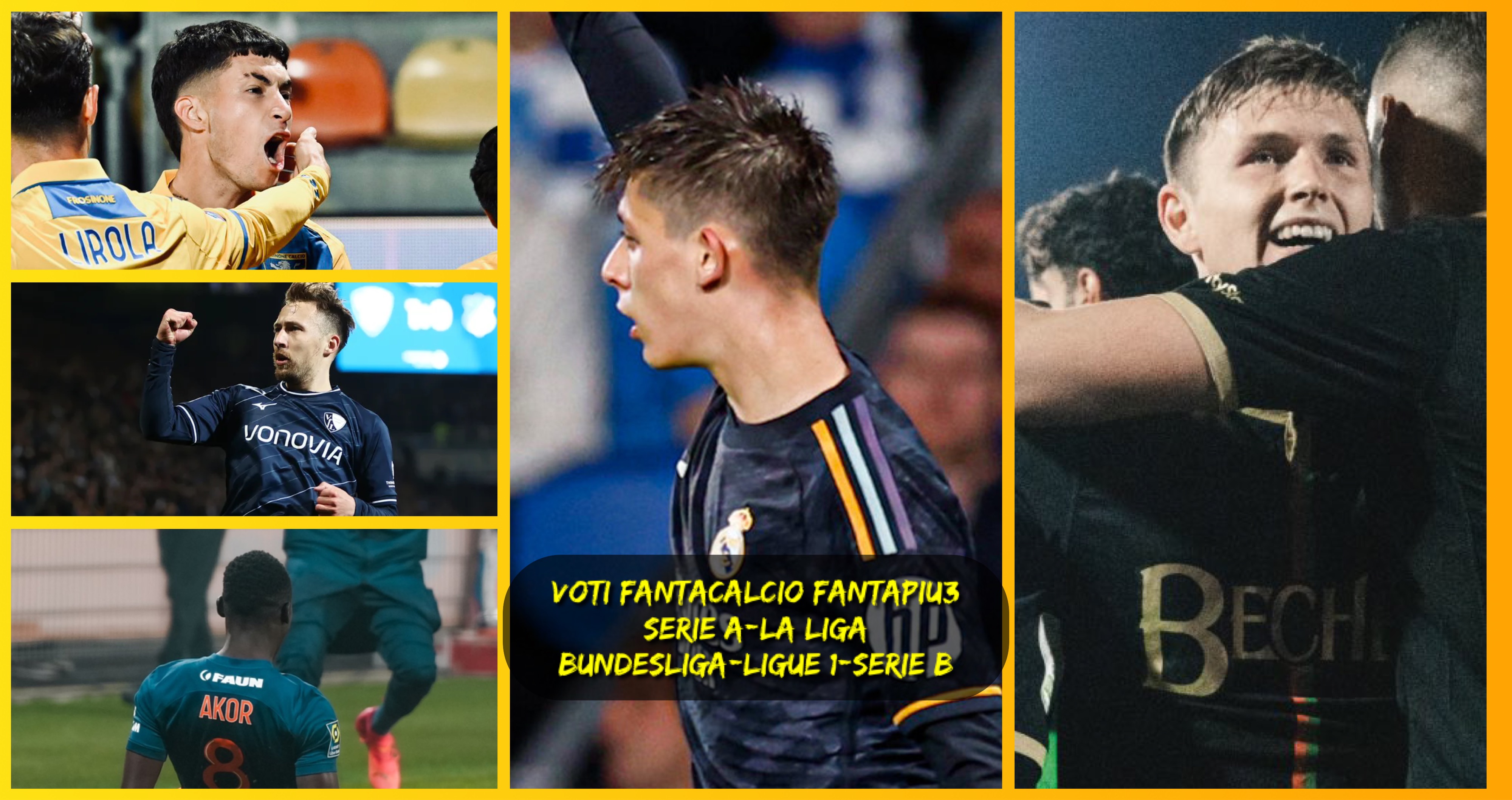 Voti fantacalcio Fantapiu3 per Serie A, La Liga, Bundesliga, Ligue 1 e Serie B