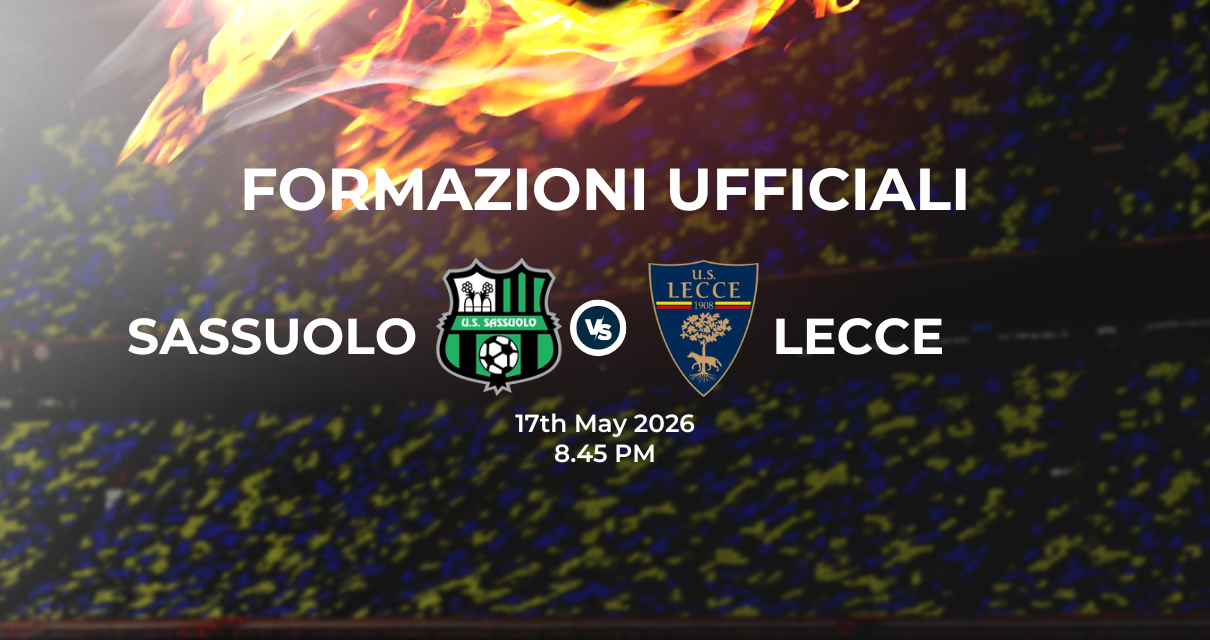 Sassuolo Lecce, le formazioni ufficiali 