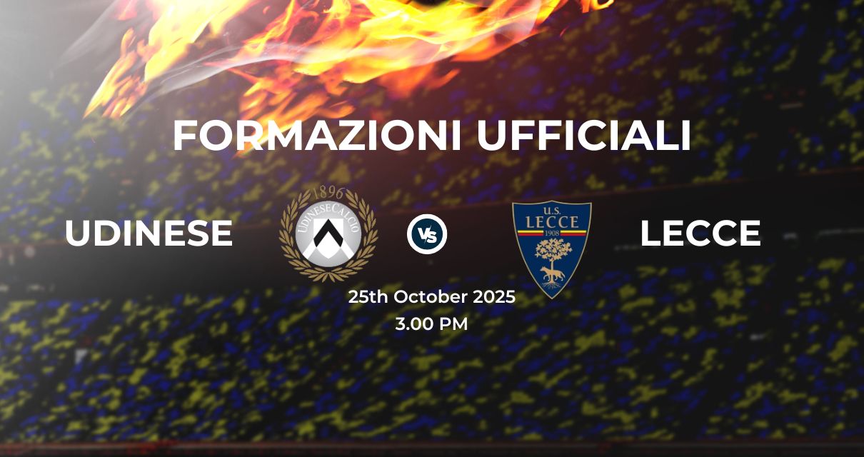 Udinese Lecce, le formazioni ufficiali 