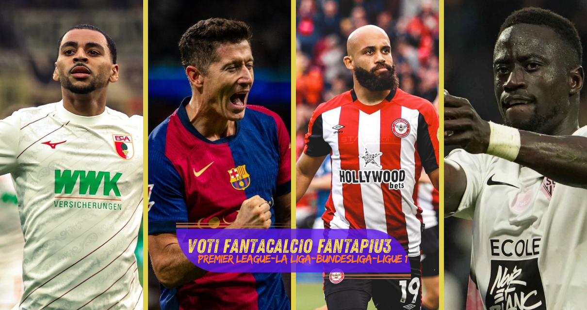 Voti fantacalcio Fantapiu3 Premier League, La Liga, Bundesliga, Bundesliga e Ligue 1