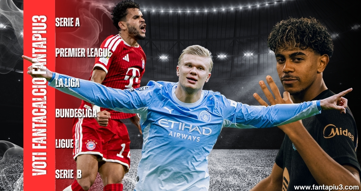 Voti Fantacalcio Fantapiu3 del sabato di Serie A, Premier League, La Liga, Bundesliga, Ligue 1 e Serie B