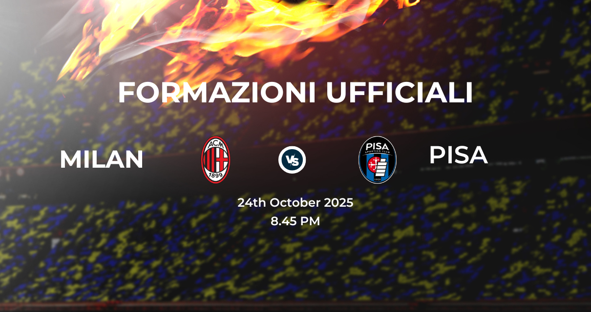 Milan Pisa: le formazioni ufficiali
