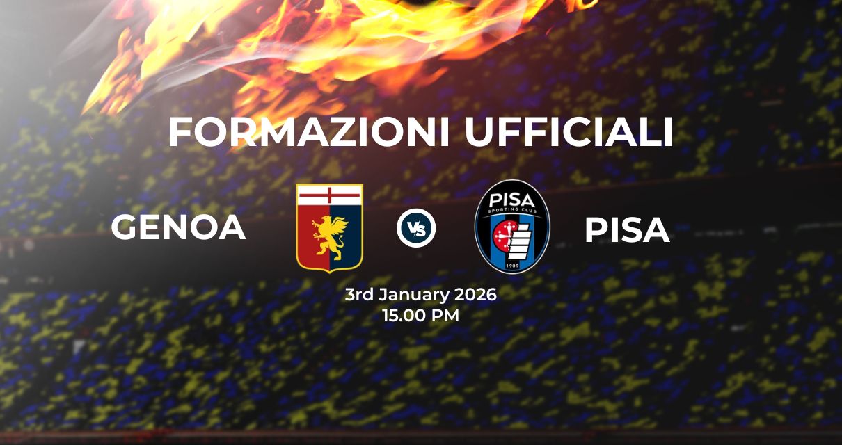 Genoa Pisa, le formazioni ufficiali 