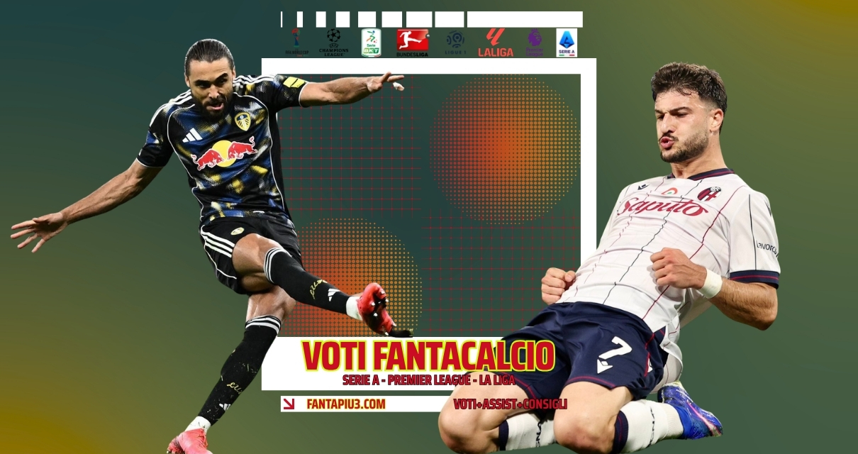 Voti Fantacalcio Fantapiu3 del lunedì di Serie A, Premier League e La Liga