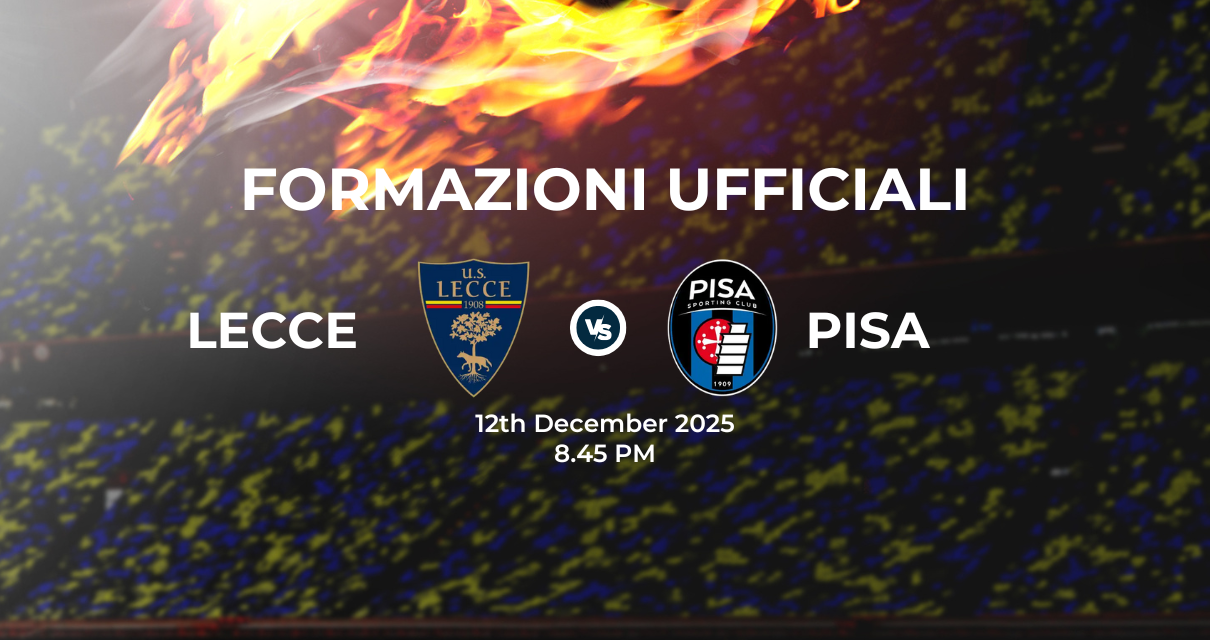 Lecce Pisa: le formazioni ufficiali