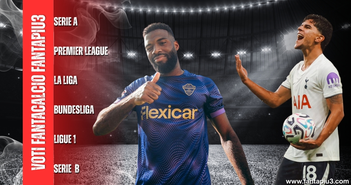 Voti Fantacalcio Fantapiu3 del sabato di Serie A, Premier League, La Liga, Bundesliga, Ligue 1 e Serie B