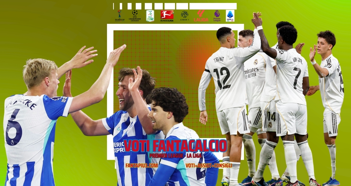 Voti Fantacalcio Fantapiu3 Premier League e La Liga
