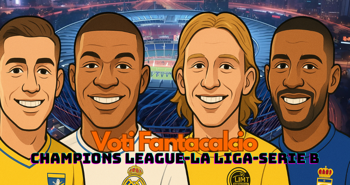 Voti fantacalcio Martedì Champions League, La Liga e Serie B