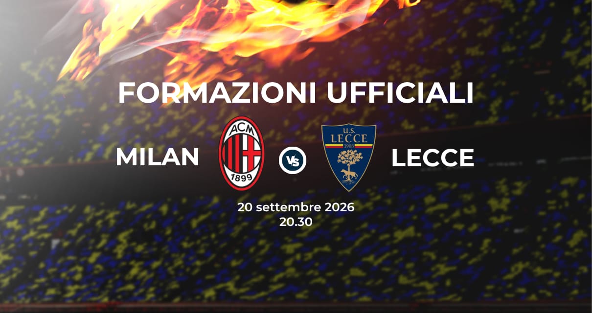 Milan Lecce, le formazioni ufficiali 